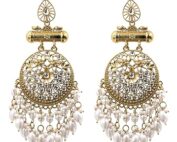 White Beaded Earrings