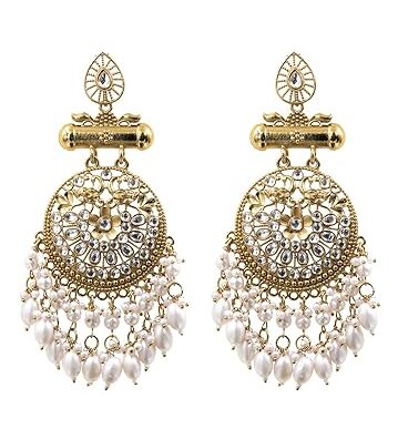 White Beaded Earrings