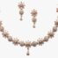 ZENEME Rhodium Plated Silver Toned White American Diamond Studded Necklace With Earring Jewellery Set For Woment and Girl